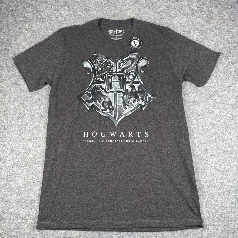 Harry Potter Lootcrate Exclusive Hogwarts T-Shirt Tee Gray Mens Medium M